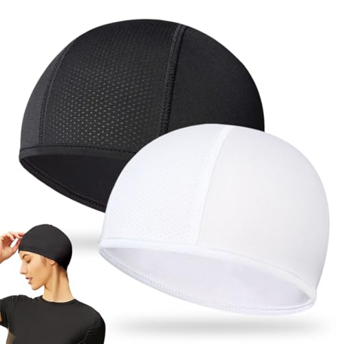 SULIUDAJI 2 Pezzi Copri Casco Summer Motorcycle Helmet Liner Breathable Cotton Under Helmet Summer cap cap Quick Drying Cycling Hat Men Women for Motorcycles, Sottocasco Moto