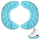 Coolrunner Ice Skate Blade Covers, Sports Blade Cover Skate Blade Protector for Hockey Skates, Figure Skates and Ice Skates, Black (Blue, Large)