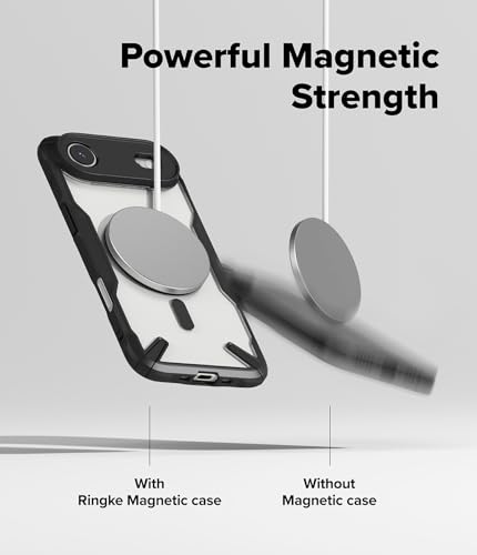 Image of Ringke Fusion-X Magnetic Compatible with iPhone Air (17 Air) Case Back Cover [Strong Magnet] Military Protection Transparent Hard Back Advanced Protection TPU Bumper - Magnetic Black