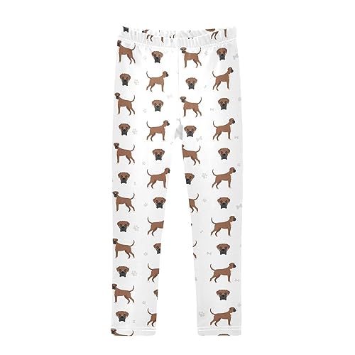 Boxer Dog Pattern Girls Leggings Dance Running Workout Yoga Pants