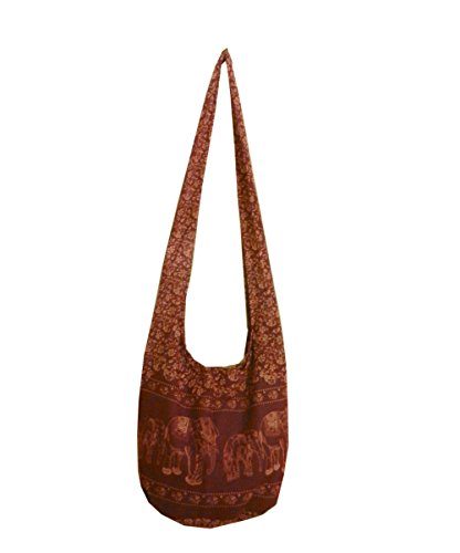 BTP! Elephant Floral Print Sling Crossbody Shoulder Bag Purse Hippie Hobo Thai Cotton Gypsy Bohemian Large (Wine EEL8) BTP! Elephant Floral Print Sling Crossbody Shoulder Bag Purse Hippie Hobo Thai Cotton Gypsy Bohemian Large (Wine EEL8)