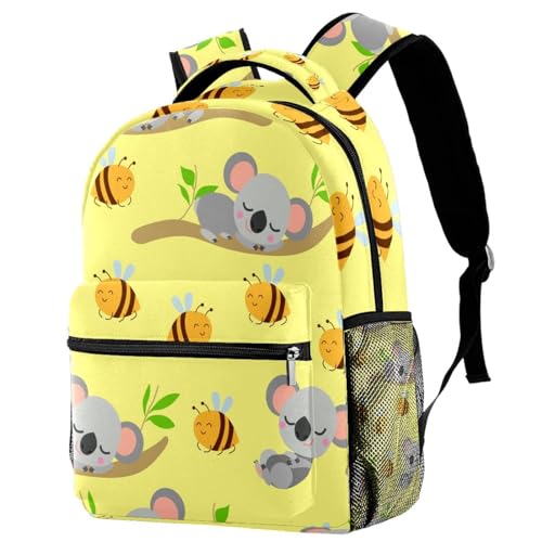 Sac de voyage décontracté koala et abeille, cartable fille et garçon robuste