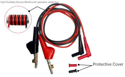 Image of TL510 Alligator Clip Bed of Nails to 4mm Banana Plug Male Right Angle Silicone Test Lead,Multimeter Piercing Test Leads