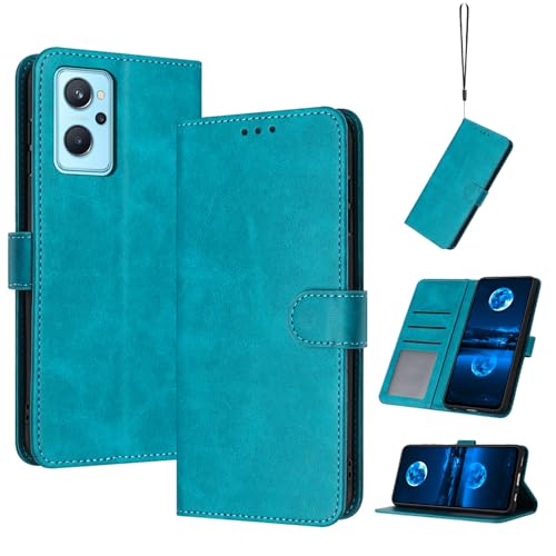 Jiajihua Funda Compatible con Realme 9i 4G,Compatible con OPPO A96 / A76 / A36 / K10 4G Cierre magnético Soporte Plegable Ranura para Tarjetas Cuero PU Funda Tipo Cartera Green