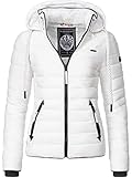 Navahoo Damen leichte Übergangsjacke Steppjacke mit Kapuze Lulana Weiß Gr. S