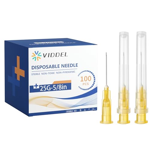 100 Pack 25 G 5/8 inch Needle for Science Laboratory, Refilling Liquid, Inks, Individually Packaged