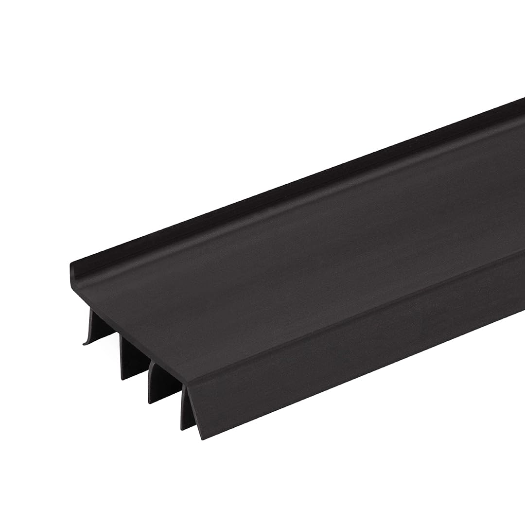 Randall 4FT PVC Slide-On Door Bottom – Adjustable Weatherstrip With Drip Cap, Fits 1 3/4" Doors, Brown, Covers 3/8" To 7/8" Gaps, Made In USA