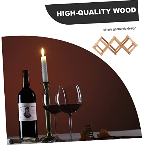 Estante plegable para vino KICHOUSE de plástico marrón miniatura 6