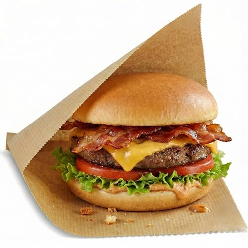 Logipack GeRo 1000 Stück Snacktaschen aus Kraftpapier Fettdichte Hamburgertaschen für Snacks Burger Sandwiches & To-Go Food - Schnellservice-Verpackung - Stabil Hygienisch & Lebensmittelecht