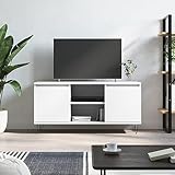 Organisierter Stauraum: Mit vier geräumigen Fächern bietet dieses TV-Möbel aus robustem Holz genug Platz, um Multimedia-Zubehör, Zeitschriften oder sogar Ihre Gaming-Konsole ordentlich und griffbereit aufzubewahren.