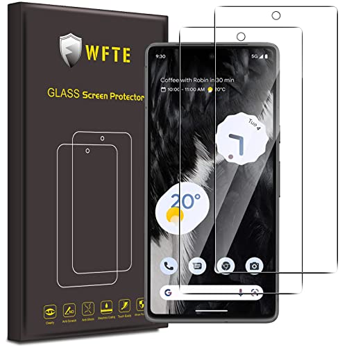 WFTE [2-Pack Tempered Glass for Google Pixel 7 Screen Protector 9H Hardness Anti-Scratch Anti-Fingerprint Bubble-Free HD Clear Dust-Free Premium Protective Film for Pixel 7 Case Friendly