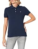Tapeta de tres botones Tommy Hilfiger Tjw Slim Polo Camiseta, Azul (Twilight Navy), S para Mujer