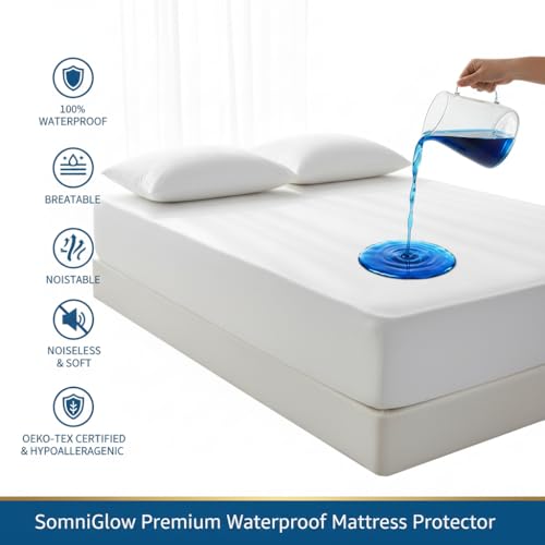 Protector de colchón impermeable 180x200 Super King ajustable transpirable 3