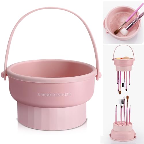 GOLIKEE Makeup Brush Cleaner Mat 3 in 1 Silicone Makeup Brush Cleaner Bowl Cosmetic Brushes Cleaning...