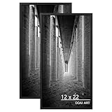 DOAI ART 12x22 Poster Frame 2 Pack, Black 12x22 Picture Frames for Horizontal or Vertical Wall Mounting,Scratch-proof Safe and Artistic Large Photo Frame Wall Art