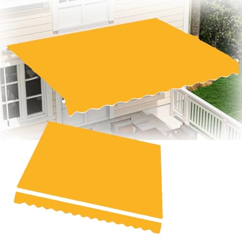Tissu de rechange pour auvent rétractable jaune imperméable pour extérieur