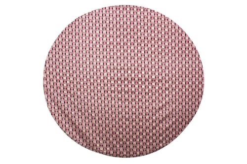 Image of The Furnishing Tree Round Elastic Fitted Center Tpoy Table Cover WxL 20x20 Inches Basketweave Pattern Multicolor