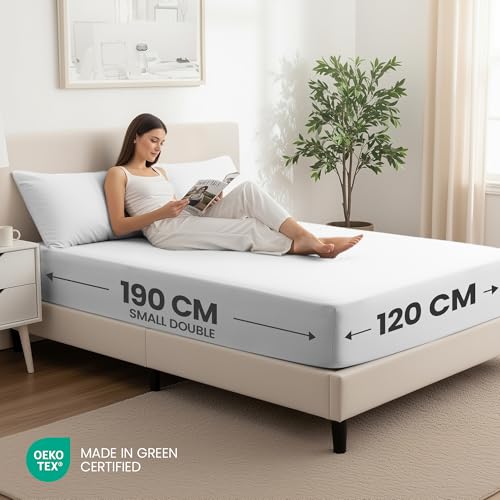 Utopia Bedding Fitted Sheet Small Double (2 Pack), White - Deep Pocket 14 inch (30 cm) - Easy Care - Soft Brushed Microfibre Fabric - Shrinkage and Fade Resistant - Bottom Sheet - 2