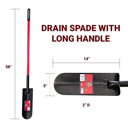 Bully Tools 82530 12-Gauge Drain Spade With Long Fiberglass Handle #TOP2