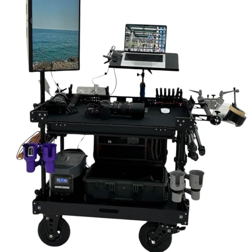 Image of DIGITALFOTO Video Production Camera Cart for Video /Film /Lighting /Stage, Collapsible Professional Cinemech Workstations, Payload 660 LBS /300KG（LBC-M-8 ）