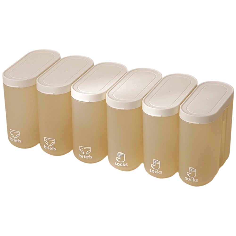 Fituenly Sealed Underwear Socks Storage Box with Lids, Portable Briefs Organizer, Small Sock Box for Closet Wardrobe