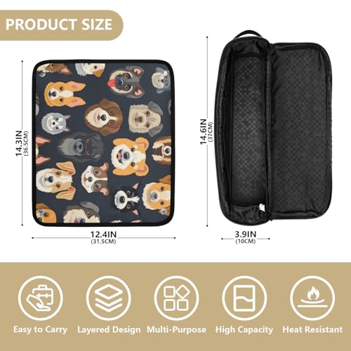 Organizador de herramientas para peinado con diseño de perro negro, portátil con tapete resistente al calor para plancha de pelo, rizador y otras herramientas de peinado miniatura 4