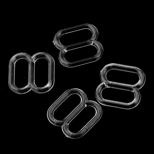 Jili Online 100 Piece Plastic Lingerie Bra Strap Sliders Adjuster Hook Clips For Corset Garter Bikini - Clear, 8Mm #TOP2