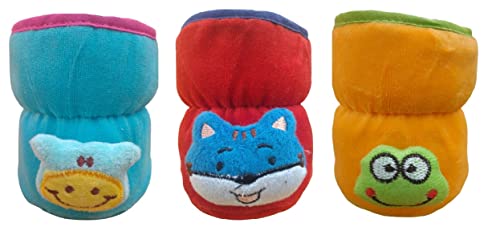Image of Bottle Covers for Wide Neck /Broad Neck Soft Plush Stretchable Baby Feeding Bottle Cover with Strap for 125ml, 120 ml and 140 ml Feeders (Multi Colour) Pack of 3