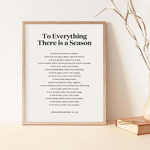 Ecclesiastes 3:1-8 Bible Verse Poster, Everything There Is A Season,