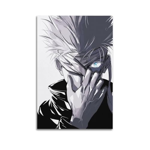 VZRSQZK Póster de banda desenhada Jujutsu Kaisen Jujutsu Kaisen Gojo Satoru, póster decorativo de tela para parede e impressão artística moderna para decoração de quarto familiar, 20 x 30 cm