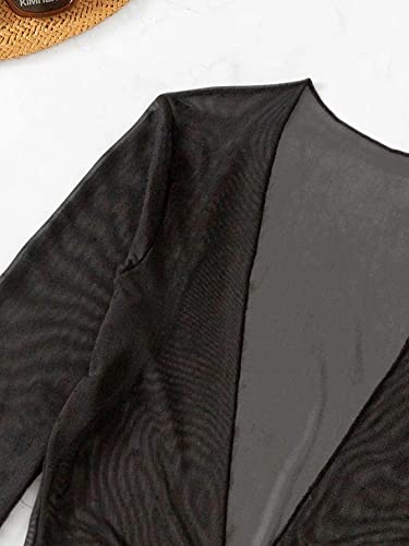 SherryDC Women's Sexy 3 Piece Swimsuits Halter Triangle Bikini Sets with Long Sleeve Cover Up Drawstring Bathing Suit4