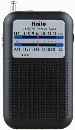 KaitoKA200 Pocket AM/FM Radio, Black