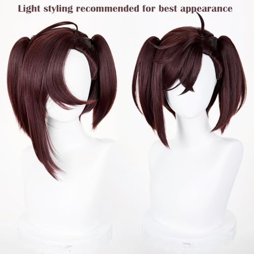 Image of LABEAUTE Unsex Cosplay Wig for Men Woman for Short Straight Cosplay Wig with Bangs for Anime Heat Resistant Hair for Party and Halloween (Dark Brown)