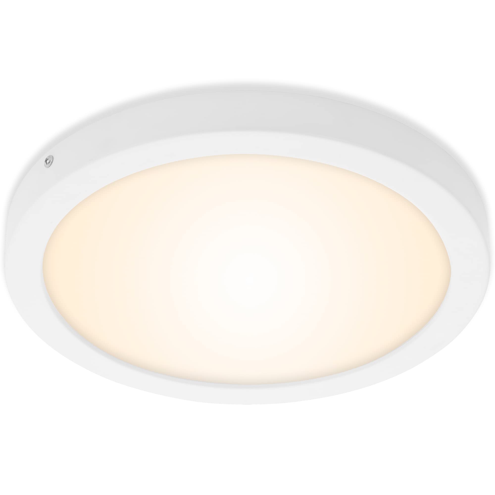 BRILONER Leuchten - LED Surface-Mounted lamp, Ceiling lamp, Ceiling Light 21 watts, 2,000 lumens, 4,000 Kelvin, Round, Matte Chrome, 300x32mm (DxH)