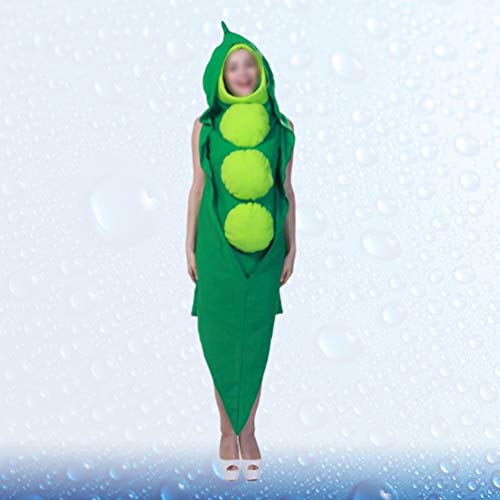NUOBESTY Fantasia de ervilhas para adultos, novidades, frutas, vegetais, fantasia de três ervilhas e