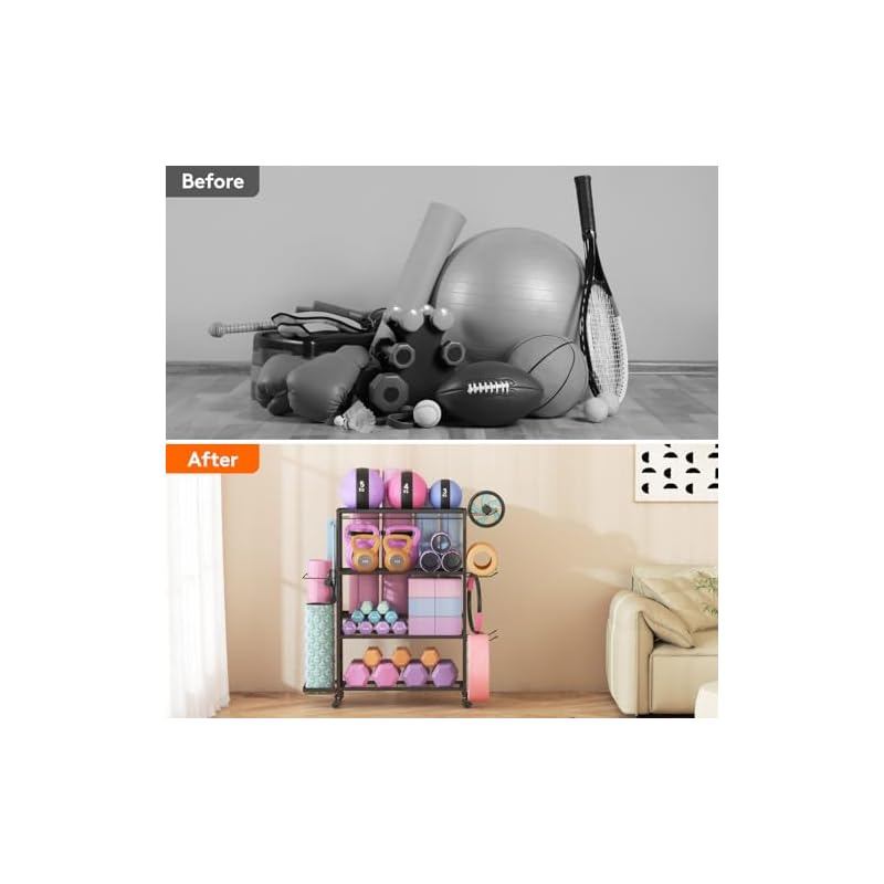 Lifewit Yoga Mat Holder, Home Gym Storage For Yoga Equipments,Fitness Equipments Organizer - Image 9