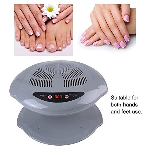 Air Nail Dryer, 400W Intelligent Automatic Sensor Hot & Cold Air Nail Polish Drying Fan Manicure Tool For Home Salon Both Hands And Feet Use, Grey #TOP5