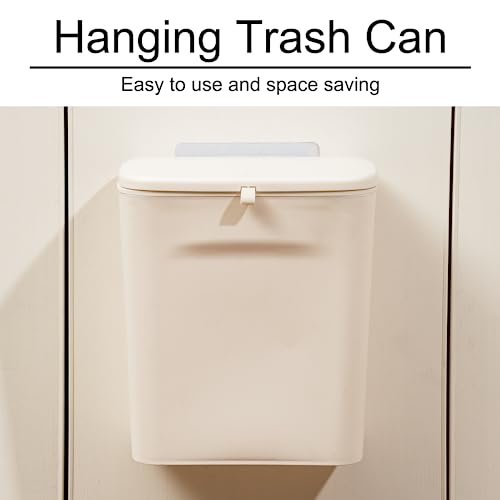 Cq Acrylic NEW-HANGING TRASH CAN WHITE Kitchen Compost Bin,2.4 Gallon Waste Bin thumb #5
