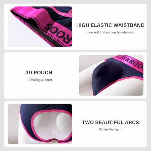 Arjen Kroos Men's Sexy Underwear Fashion Contrast Color Jock Strap Briefs with Open-Back Cotton Jockstrap4