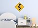 Street & Traffic Sign Wall Decals - Winding Road to the Left Sign - 12 inch Removable Graphic