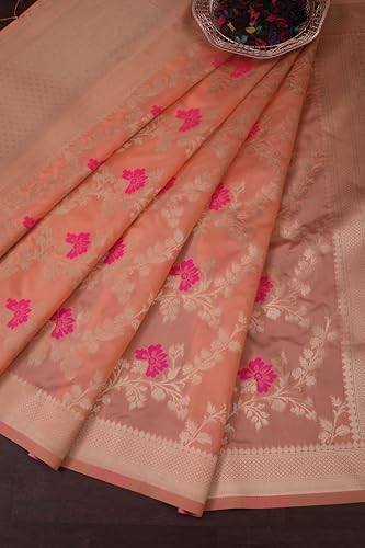 Image of DEVANGI Women's Woven Jacquard Banarasi Silk Printed Dupatta /Chunni with Meena Work, Width 1 Meter, Length 2.5 Meter