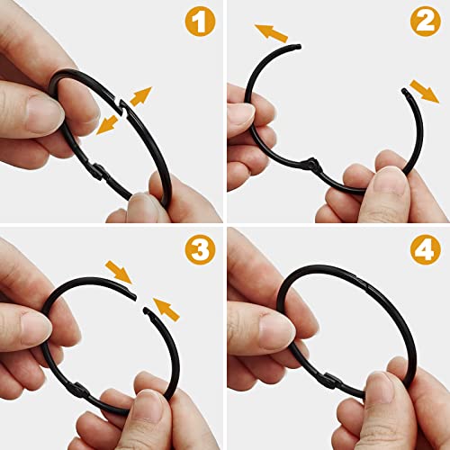 Shower Curtain Hooks Rings,24 Pcs Rustproof Metal Shower Hooks For Shower Curtain,Glide Smoothly Round Shower Rings For Curtain,Shower Curtain Rings For Bathroom Shower Rod,Snap Joint Design (Black) #TOP5