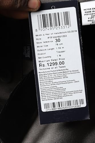 Image of Peter England Men Work Regular Fit Utility Pants