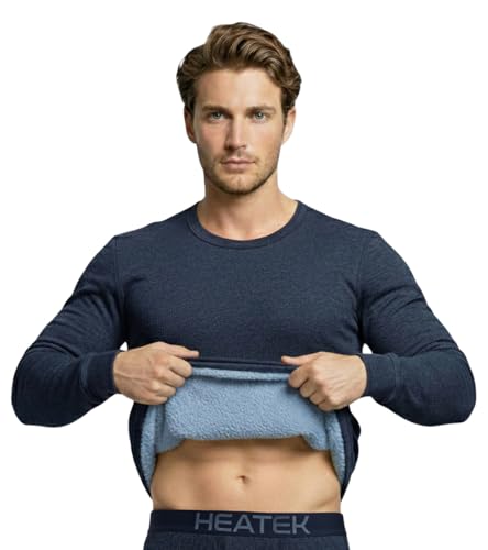 Image of Lux Cozi HEATEK Men's Round Neck Thermal Top | Warm Fleece Innerwear for Men |Fleece Inside | Style - 888
