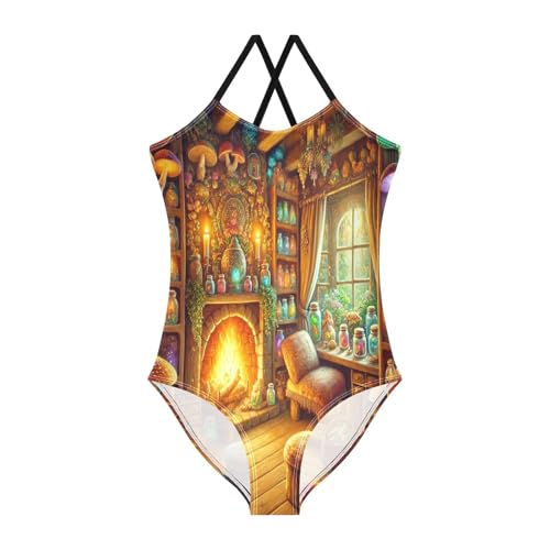 Magic Mushrooms Fire Bathing Suits for Girls Swimsuit Swimsuits One Piece Summer Beach Swimwear