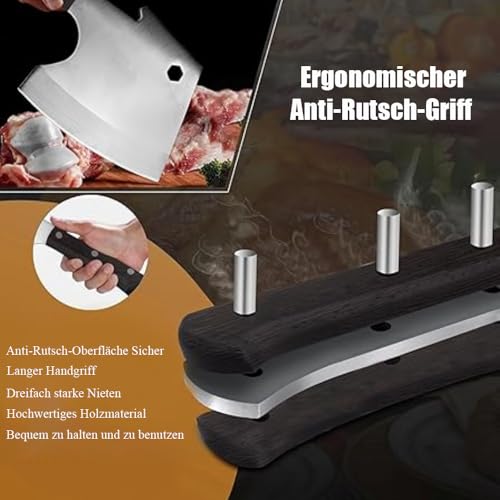 Kitory Hackmesser 15 cm Klinge, Küchenbeil für gefrorenes Fleisch und große Knochen, Extrem Scharf Metzgermesser, Edelstahl Hackbeil, Full Tang Knochenbeil, cleaver knife