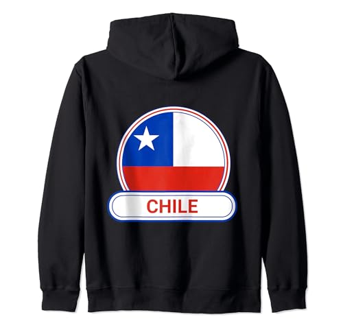 Chile Country Badge - Bandera de Chile Sudadera con Capucha