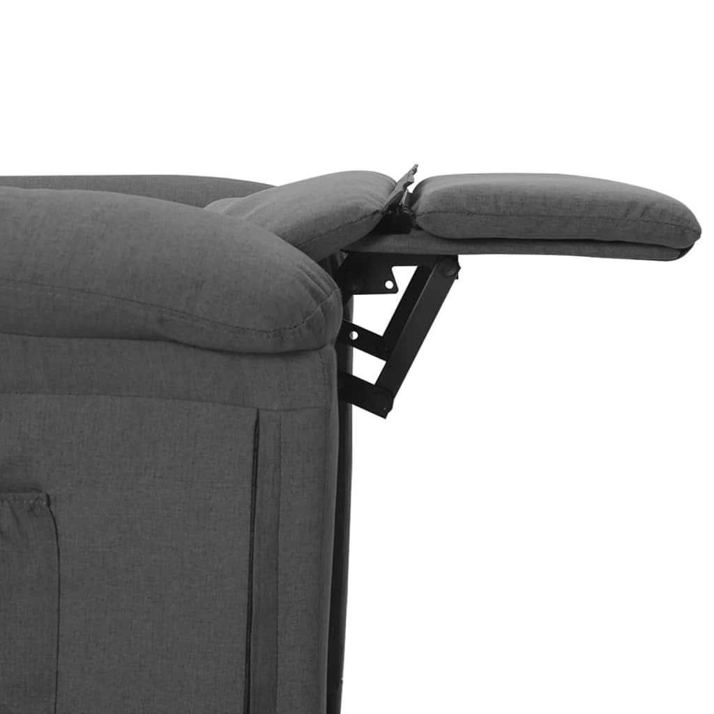 vidaXL Poltrona Reclinabile in Tessuto Grigio Scuro