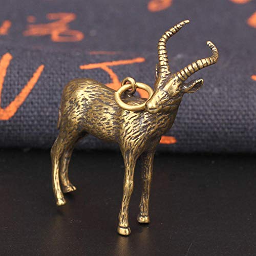 Pendentif porte-clés chèvre en laiton : le cadeau parfait en cuivre véritable