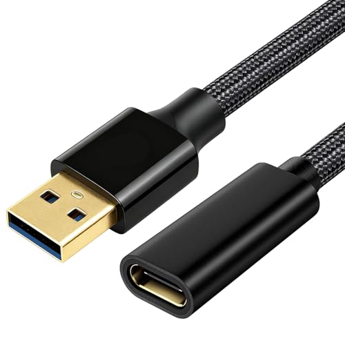 Vakler Adaptateur Câble USB C Femelle vers USB 3.0 Mâle 1M, 10 Gbit/s USB A vers USB C Femelle Convertisseur Type C USB2.0 Mâle Haute Vitesse pour PC Tablette ios...